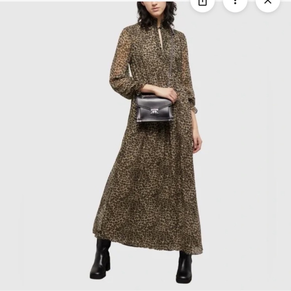 THE KOOPLES semi-sheer leopard print maxi dress